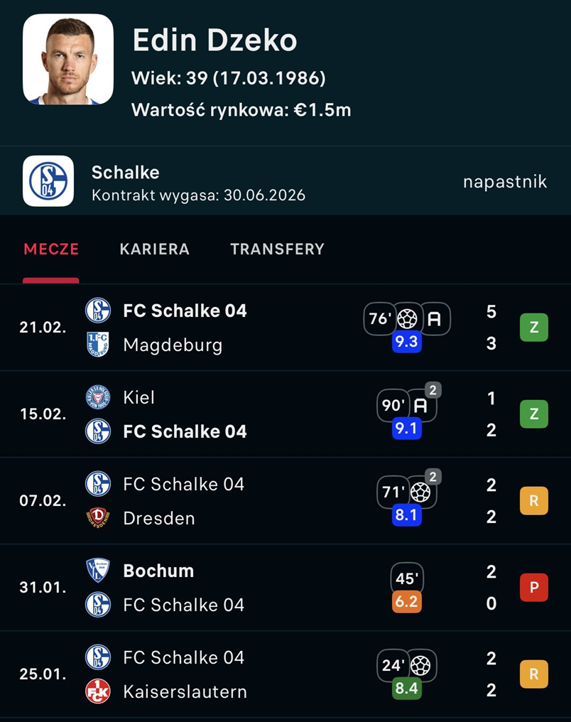 Takie WEJŚCIE zalicza blisko 40-letni Edin Dzeko do Schalke! O.o